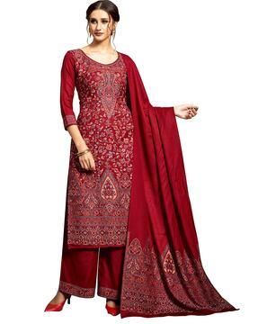 rayon acro wool woven suit & dupatta unstitched dress material