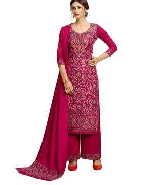 rayon acro wool woven suit & dupatta unstitched dress material