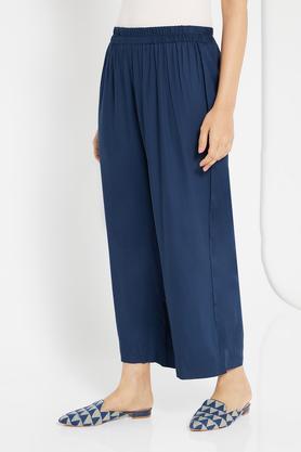 rayon pants for women - indigo