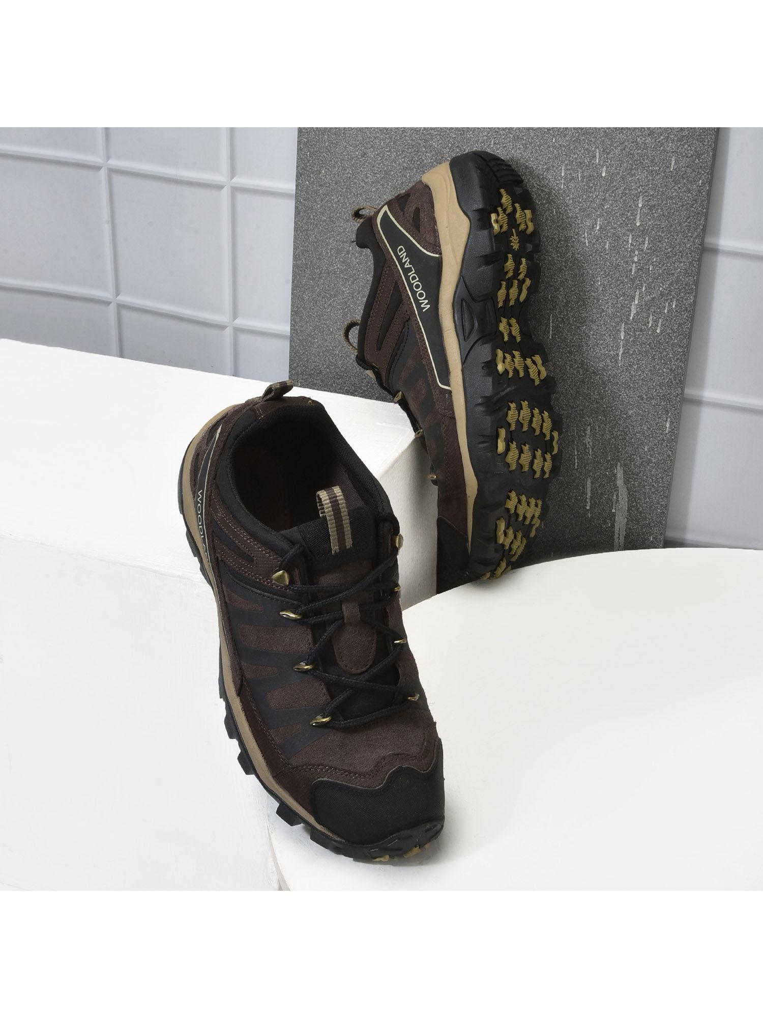 rb brown casual trekking shoes for men