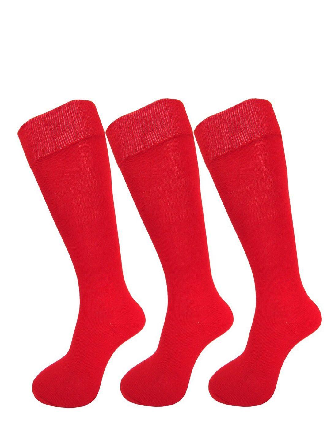 rc. royal class girls red pack of 3 knee length woolen socks