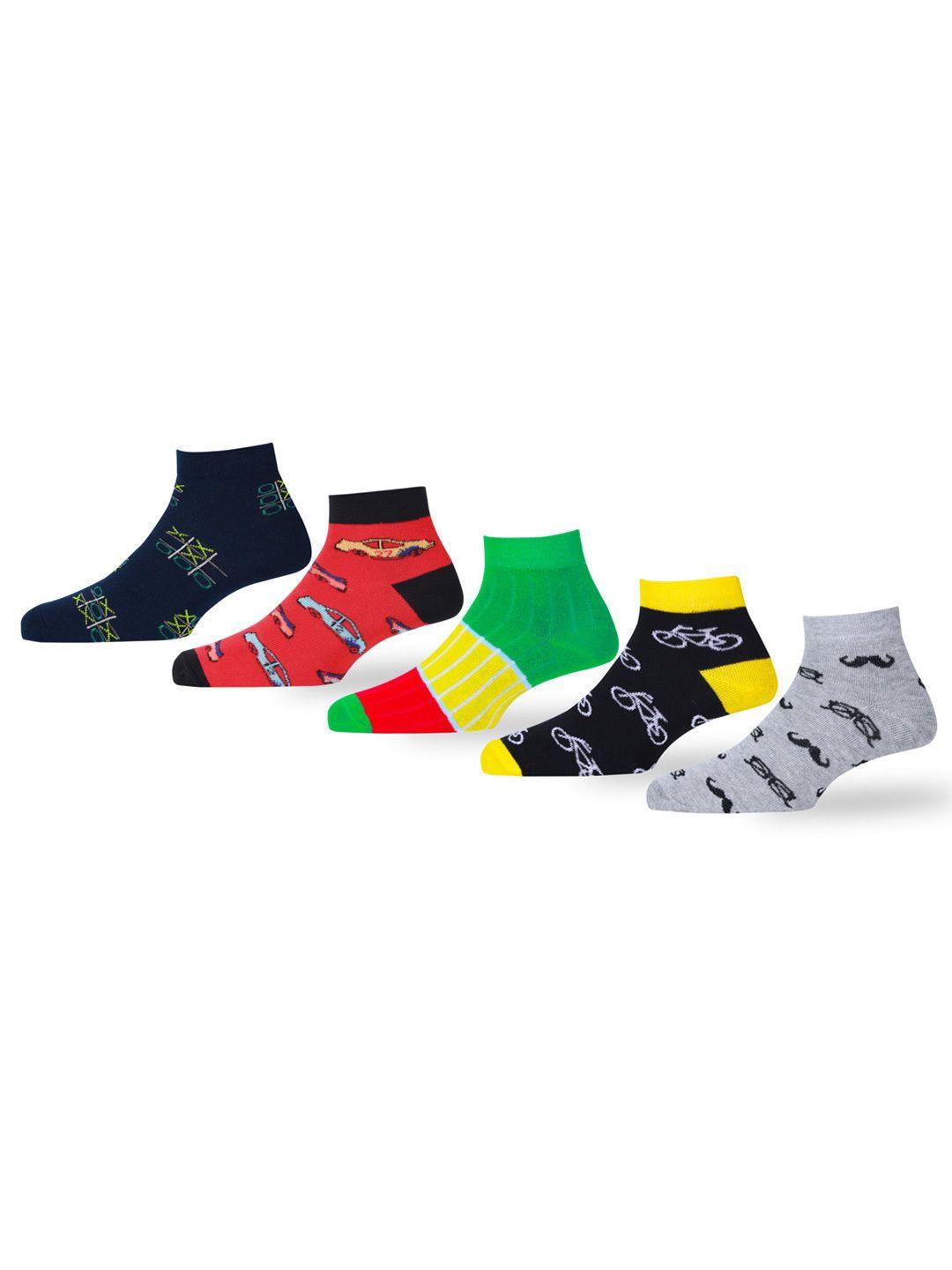 rc. royal class kids pack of 5 patterned cotton ankle-length socks