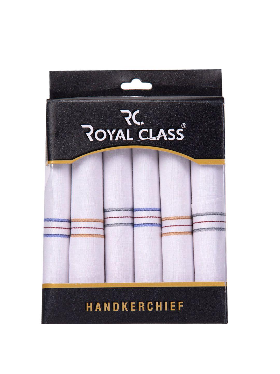 rc. royal class men pack of 6 self-design pure cotton handkerchief