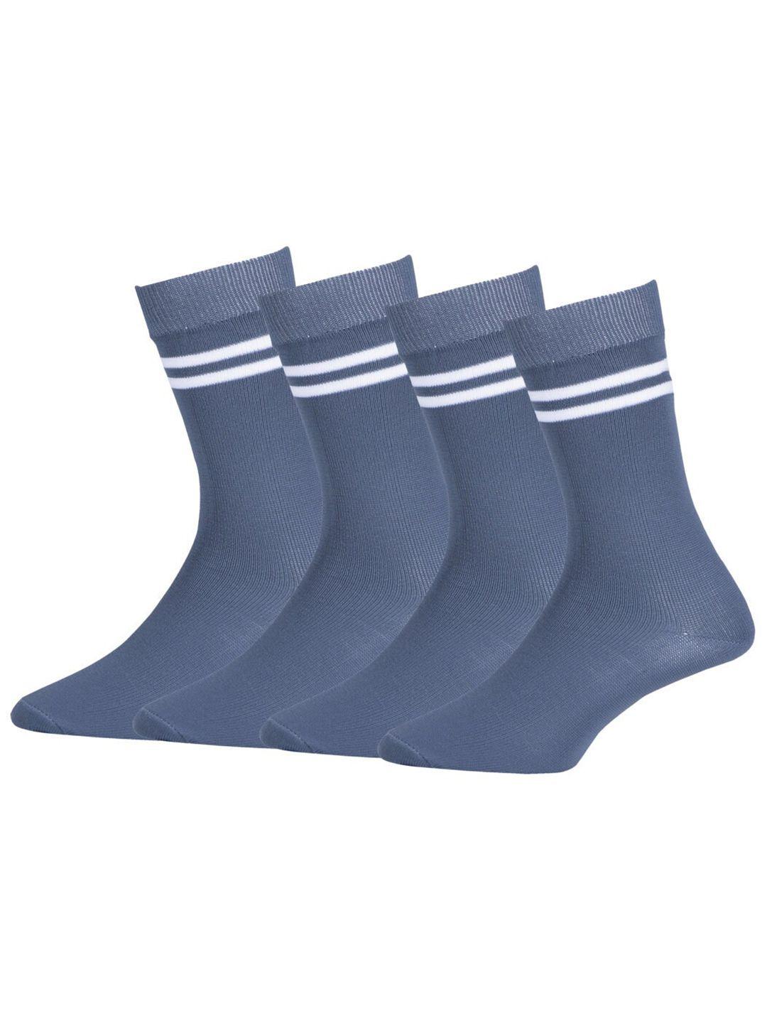 rc. royal class pack of 4 striped cotton calf-length socks