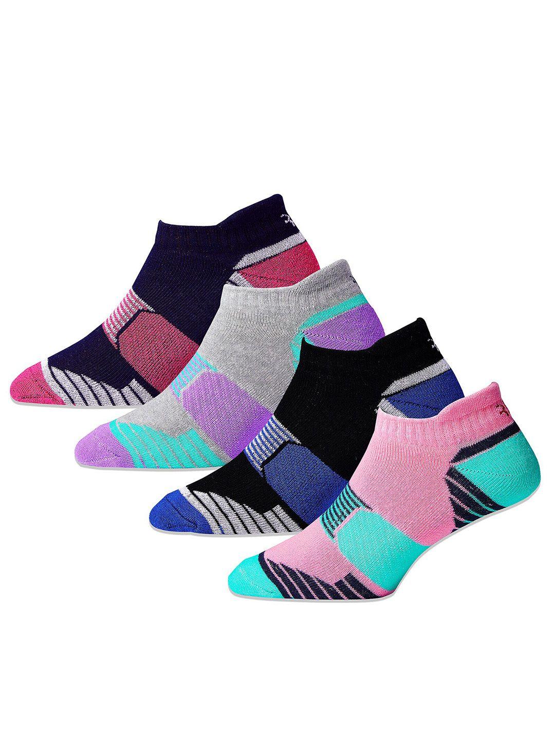 rc. royal class women pack of 4 patterned ankle-length socks