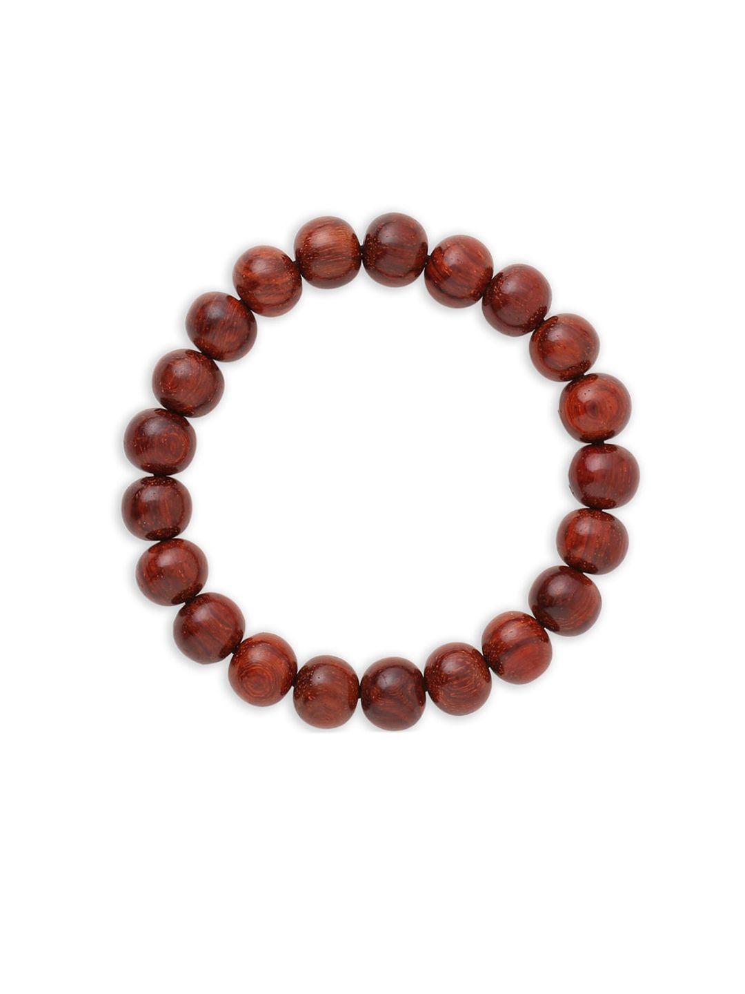 rdk unisex red sandalwood beaded stretchable energized wrist bracelet