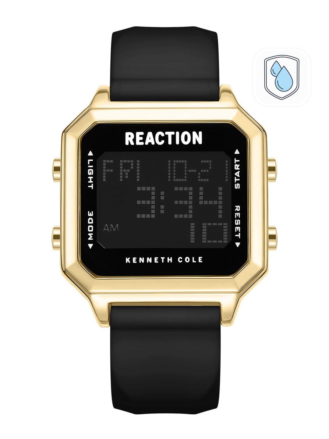 reaction kenneth cole unisex black dial & black straps digital watch krwgp9007804