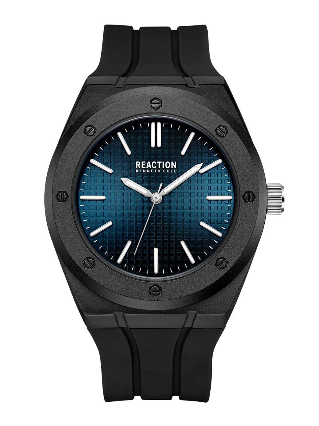 reaction kenneth cole men blue dial & black wrap around straps watch krwgm9007603