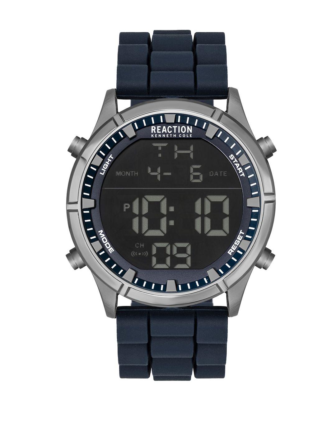 reaction kenneth cole men blue dial & blue straps digital watch krwgp2191104