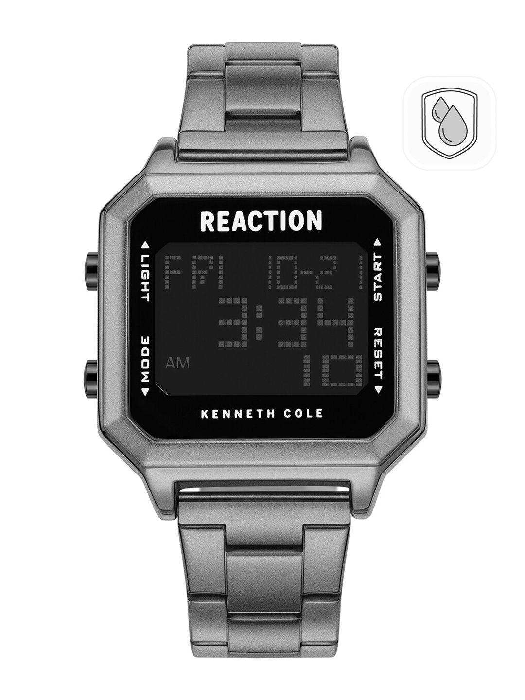 reaction kenneth cole unisex black dial & grey straps digital watch krwgj9007808