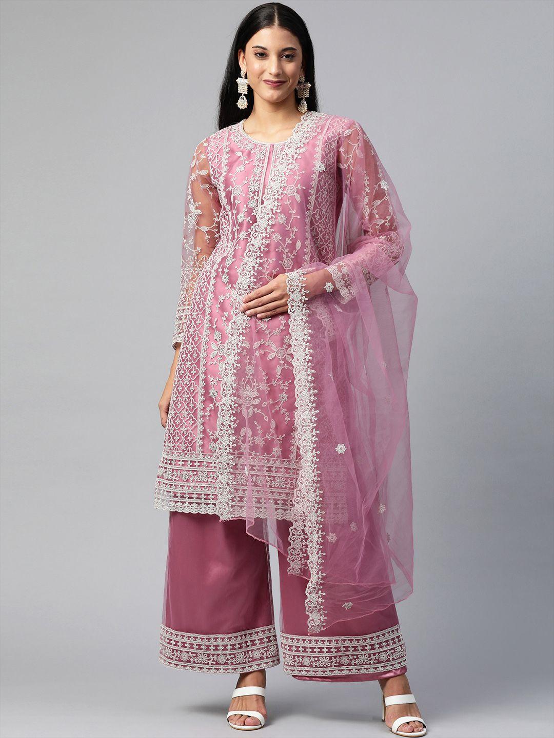 readiprint fashions  embroidered semi-stitched dress material