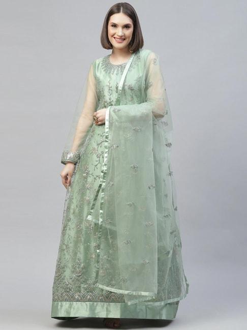 readiprint fashions green zari work unstitched dress material