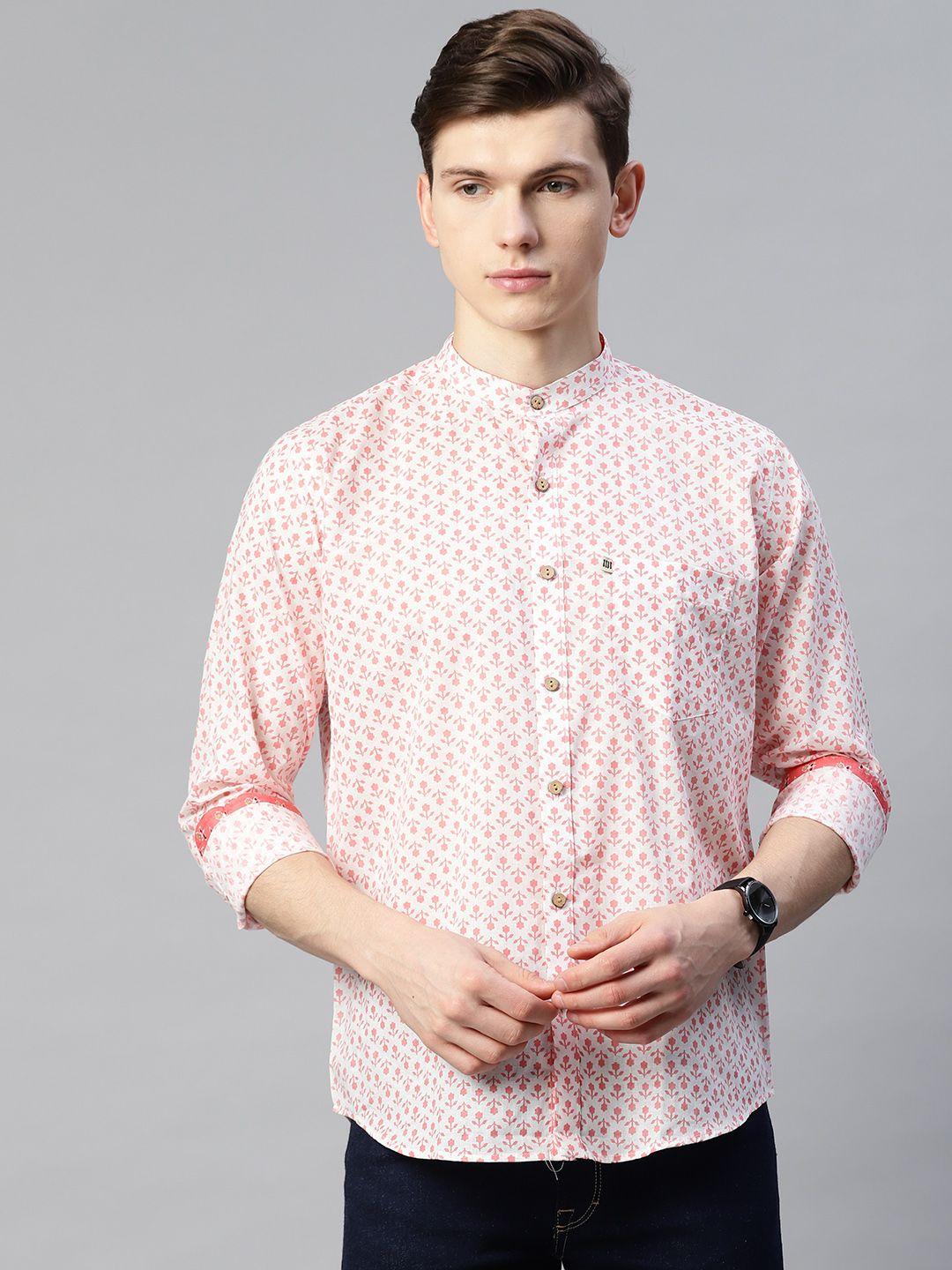 readiprint fashions men pink comfort printed cotton casual shirt