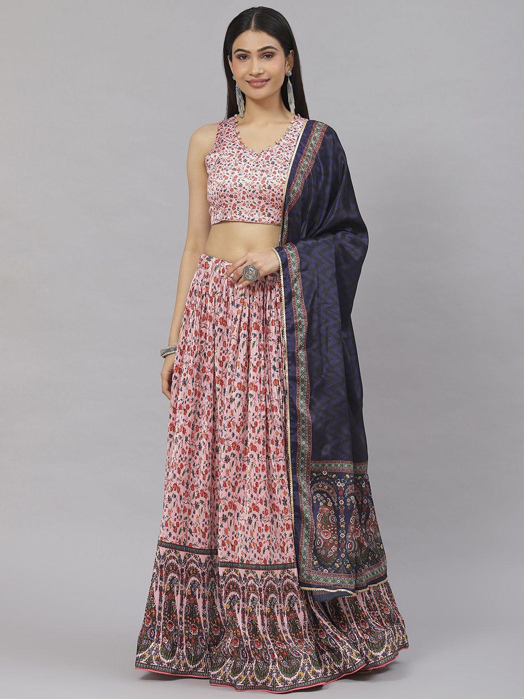 readiprint fashions printed unstitched lehenga & blouse with dupatta