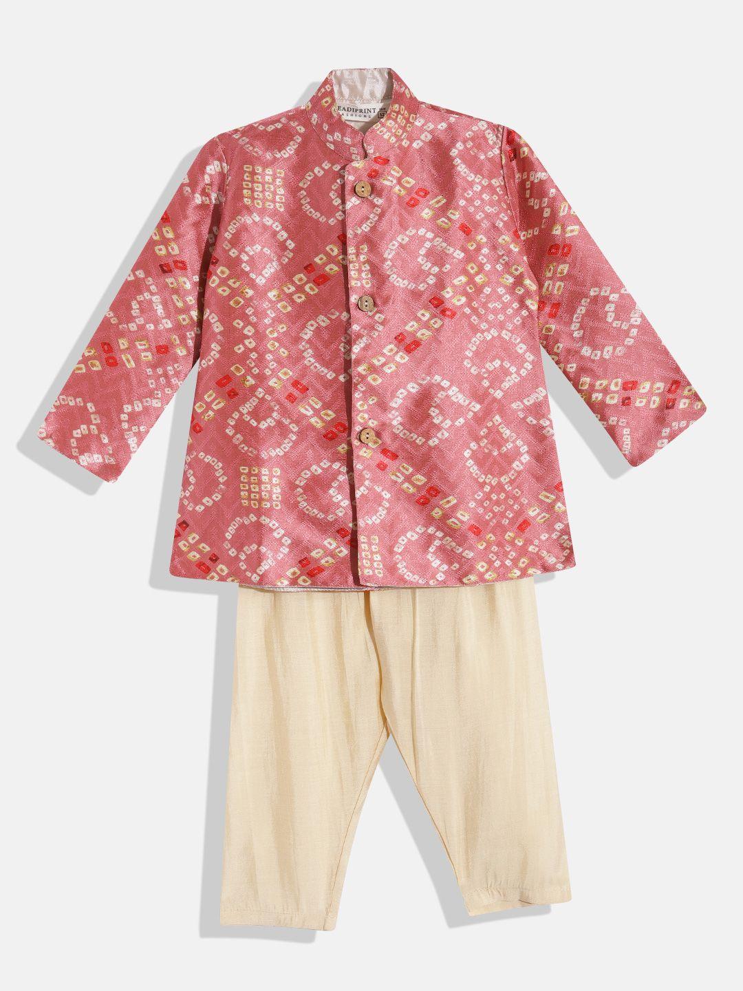 readiprint fashions boys bandhani printed regular kurta with pyjamas