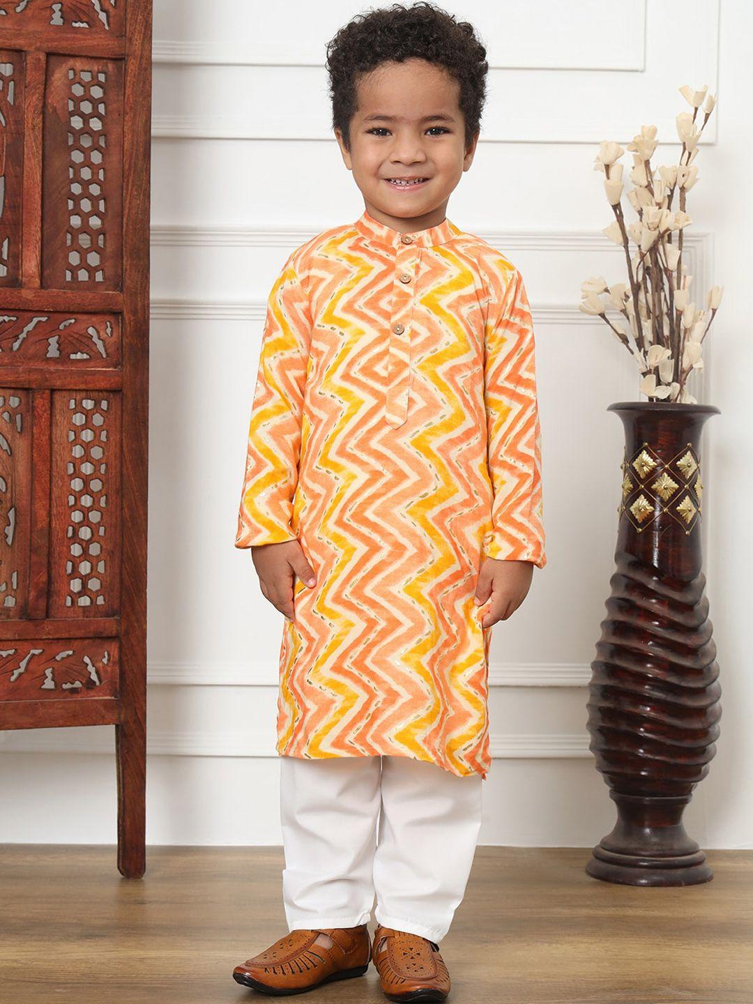 readiprint fashions boys chevron printed kurta with pyjamas