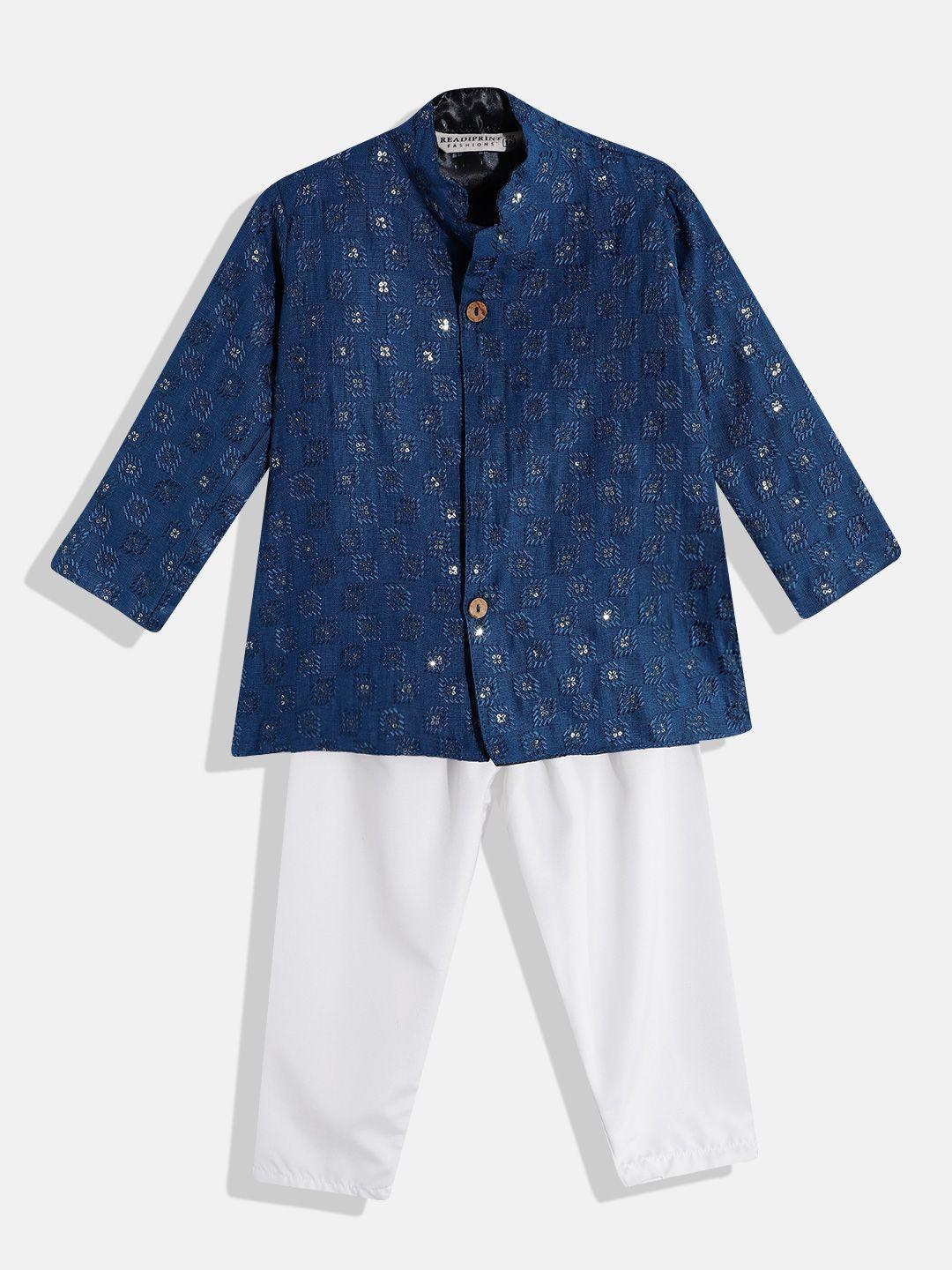 readiprint fashions boys embroidered sequinned kurta with pyjamas