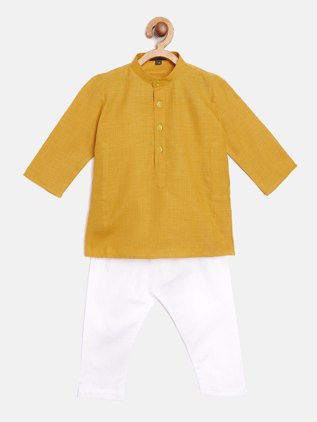 readiprint fashions boys mustard yellow kurta with pyjamas