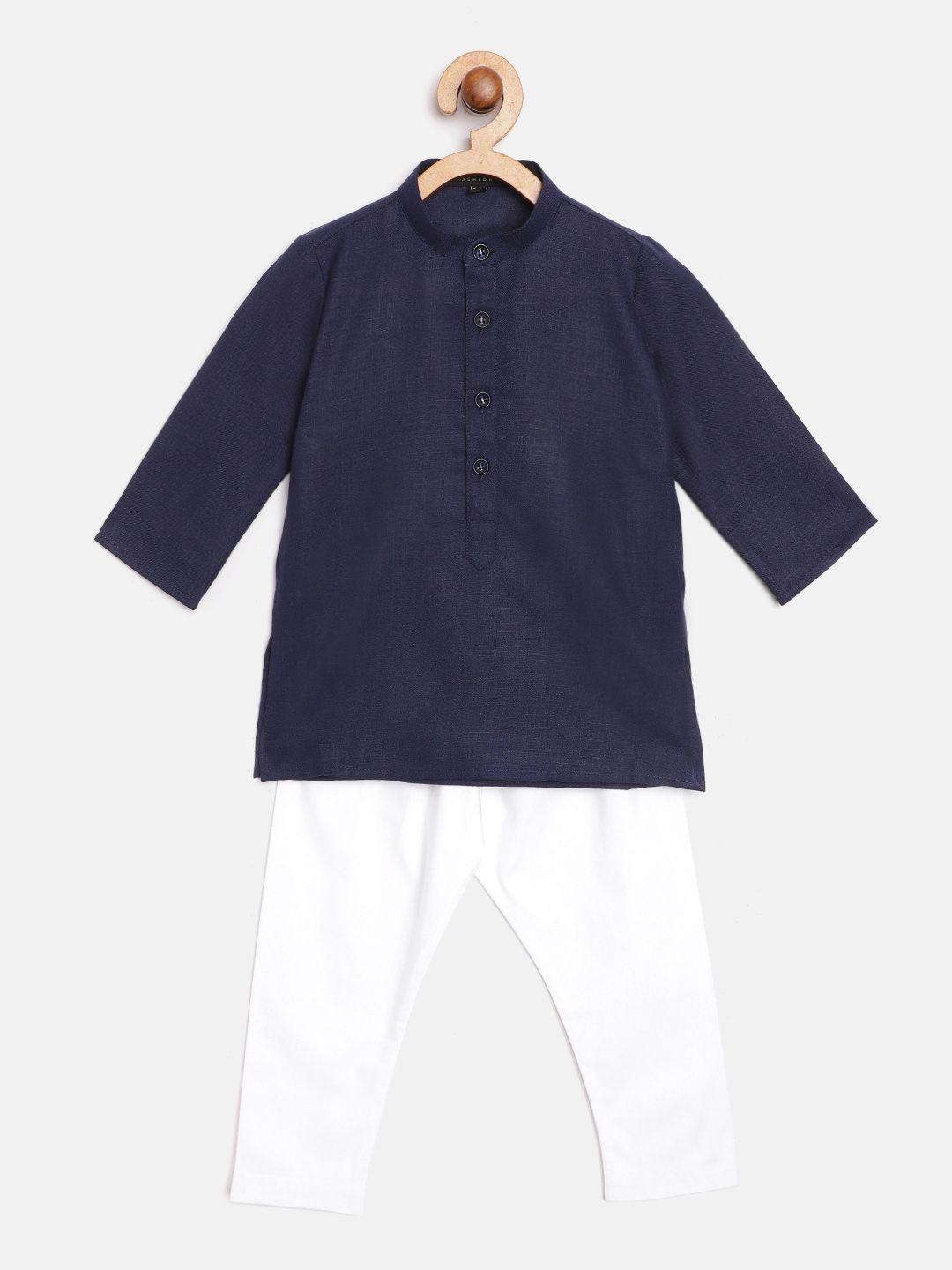 readiprint fashions boys navy blue kurta with pyjamas