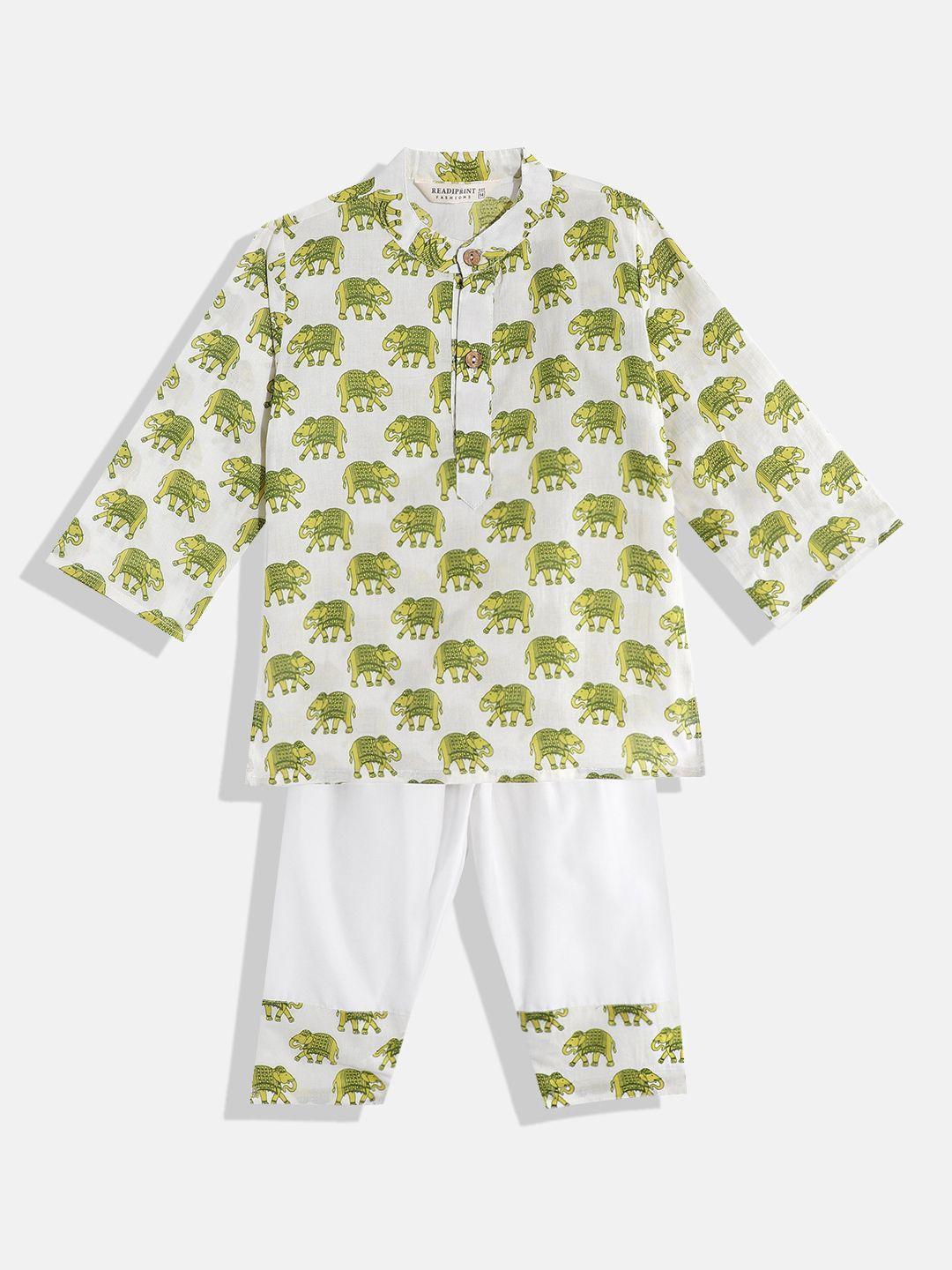 readiprint fashions boys printed pure cotton kurta with pyjamas