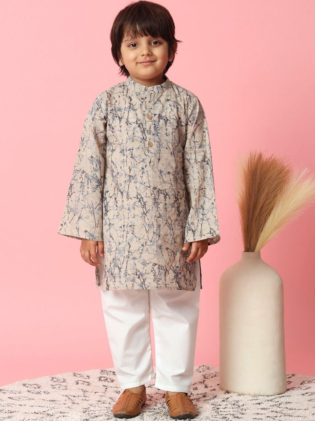 readiprint fashions boys printed regular pure cotton kurta with pyjamas