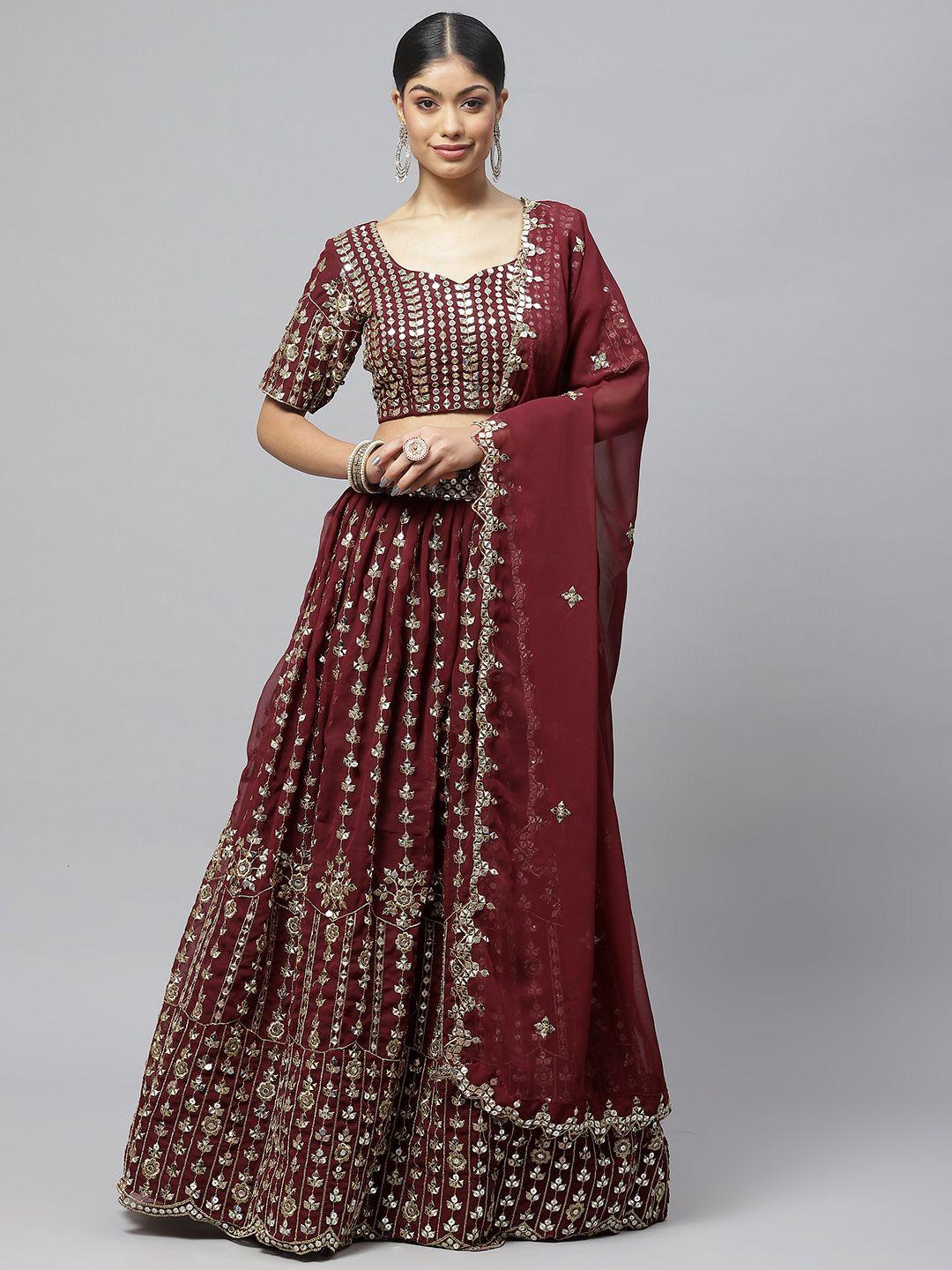 readiprint fashions embellished sequinned lehenga & blouse with dupatta