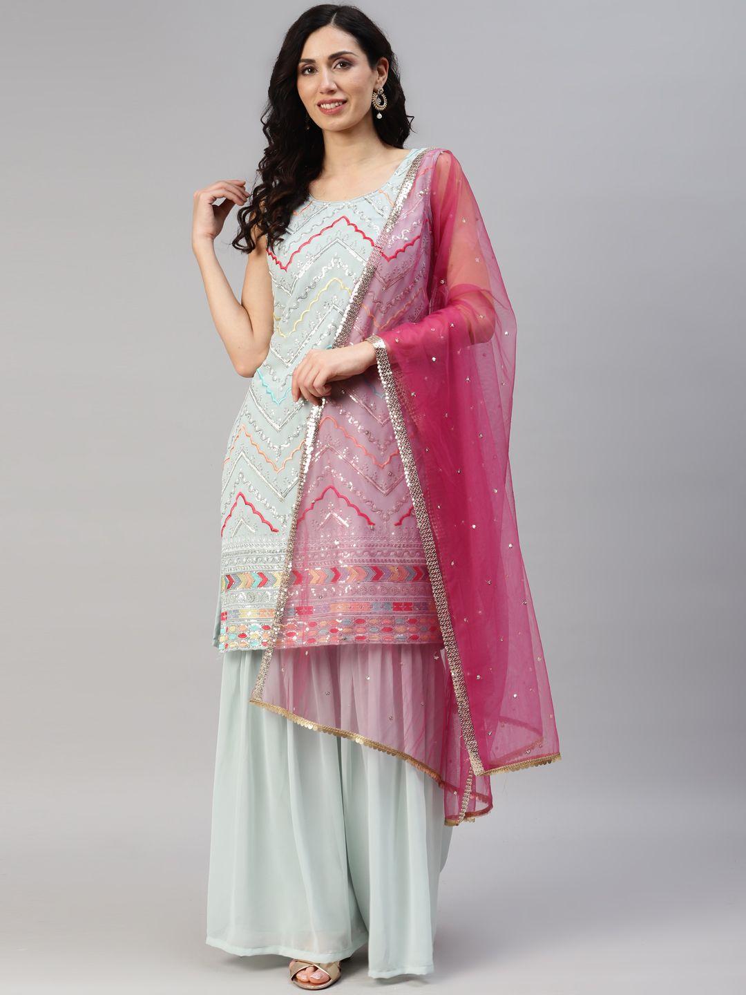 readiprint fashions embroidered semi-stitched dress material