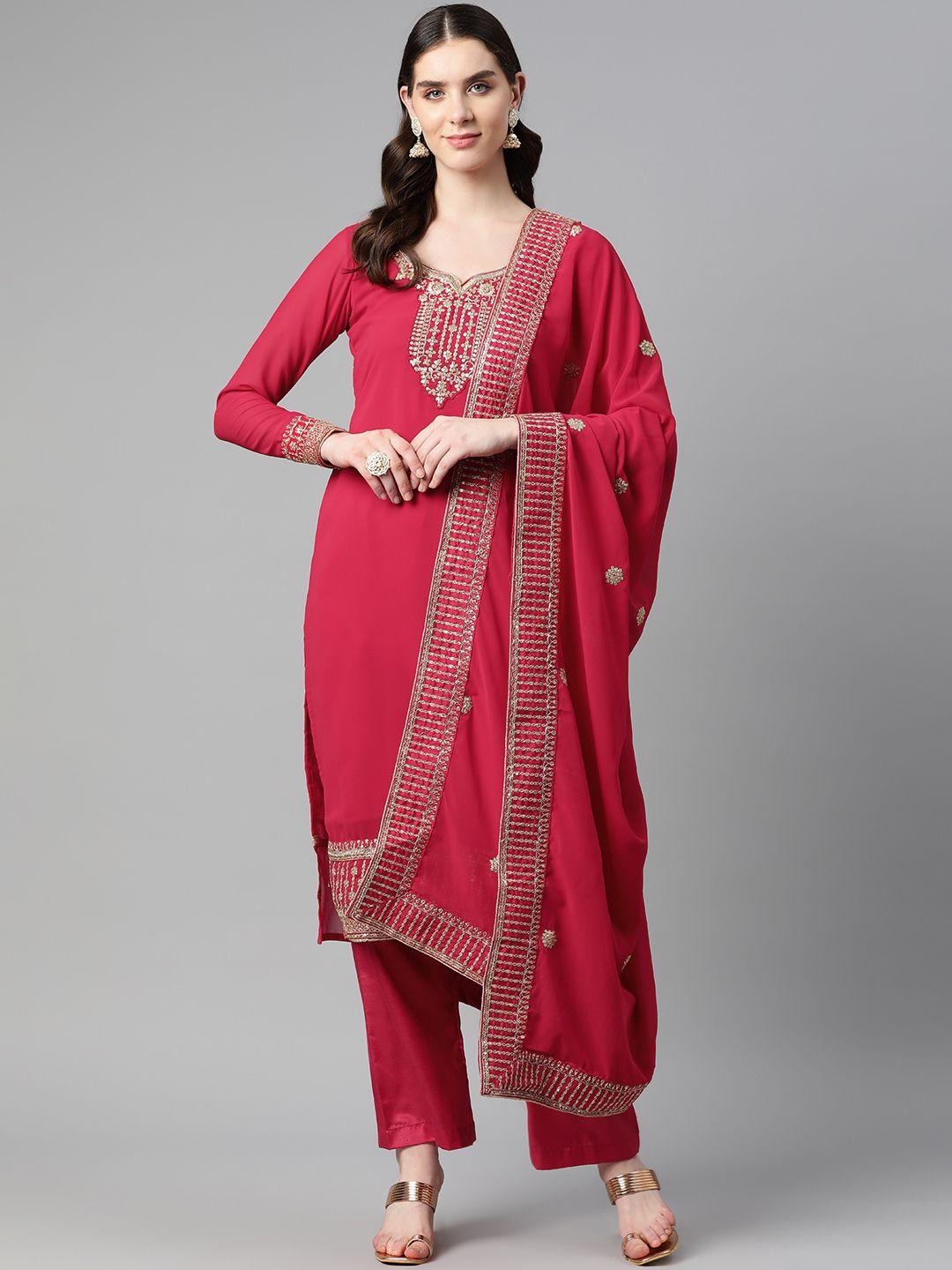 readiprint fashions embroidered semi-stitched dress material