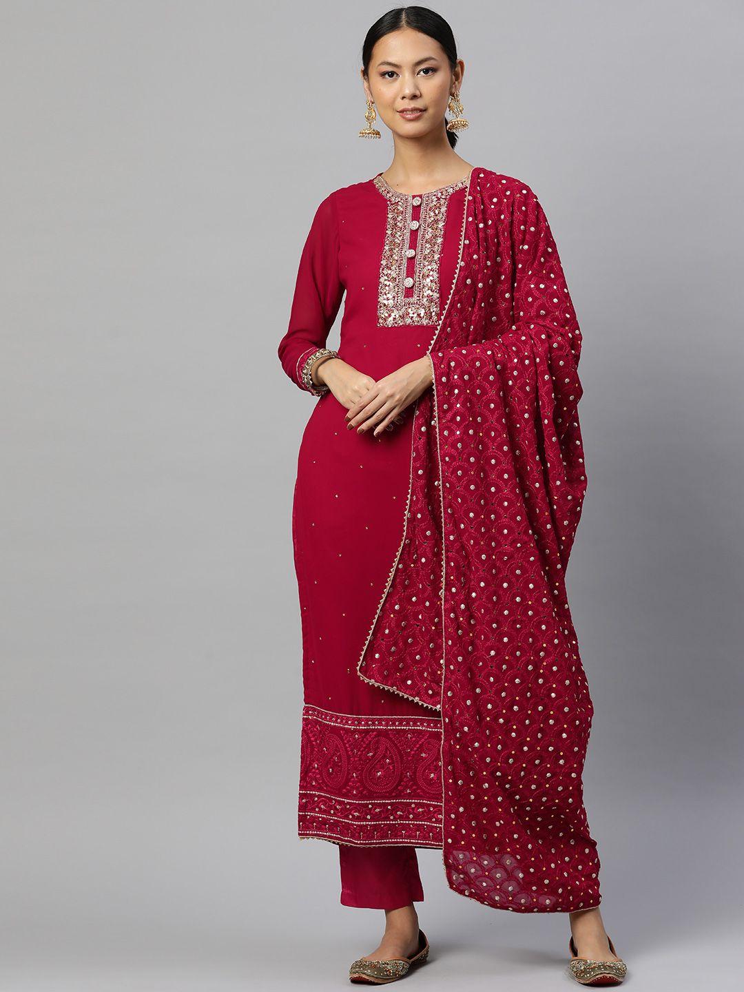 readiprint fashions embroidered semi-stitched dress material