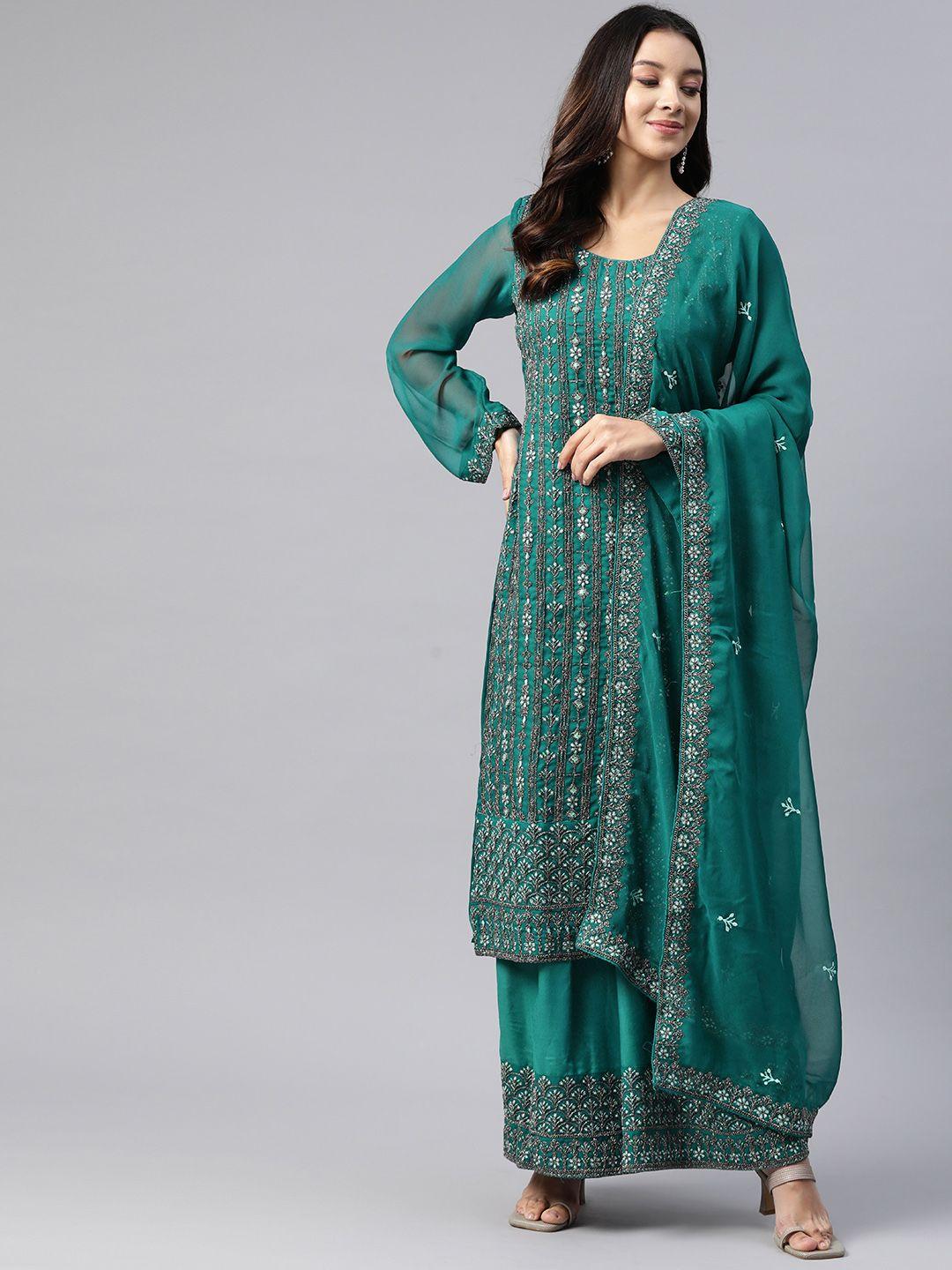 readiprint fashions embroidered semi-stitched dress material