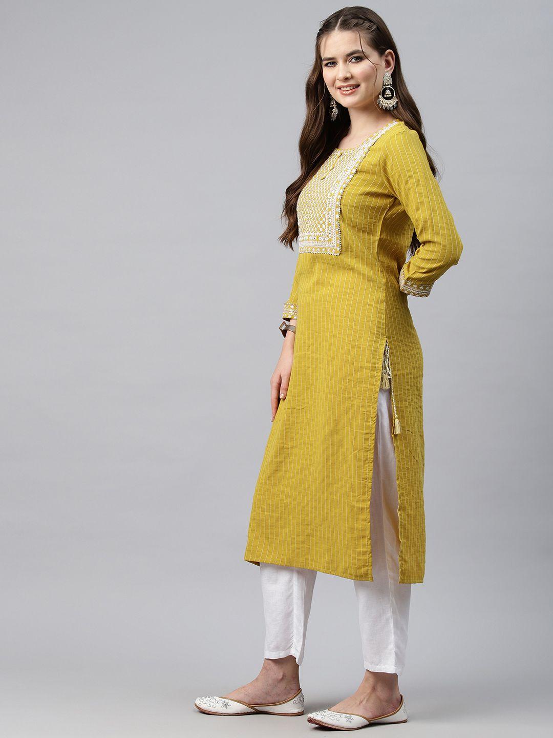 readiprint fashions ethnic motifs embroidered sequinned pure cotton kurta