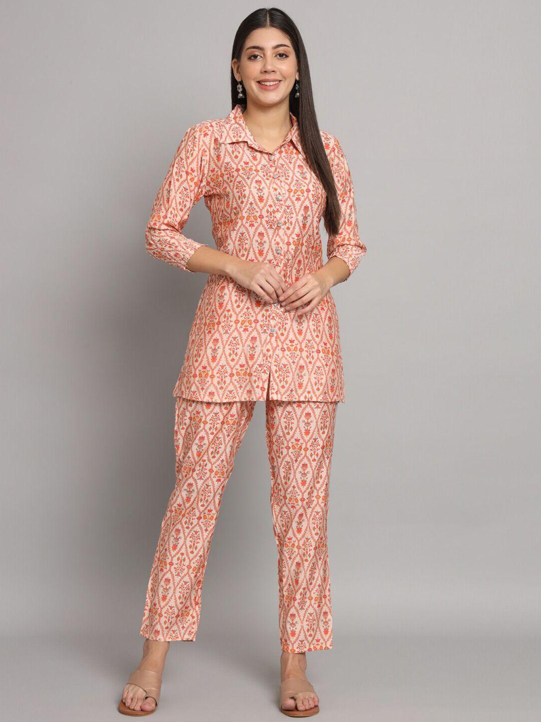 readiprint fashions ethnic motifs printed pure silk shirt with trousers