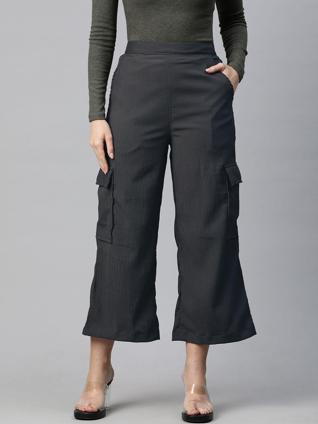 readiprint fashions flared cropped cargo trousers
