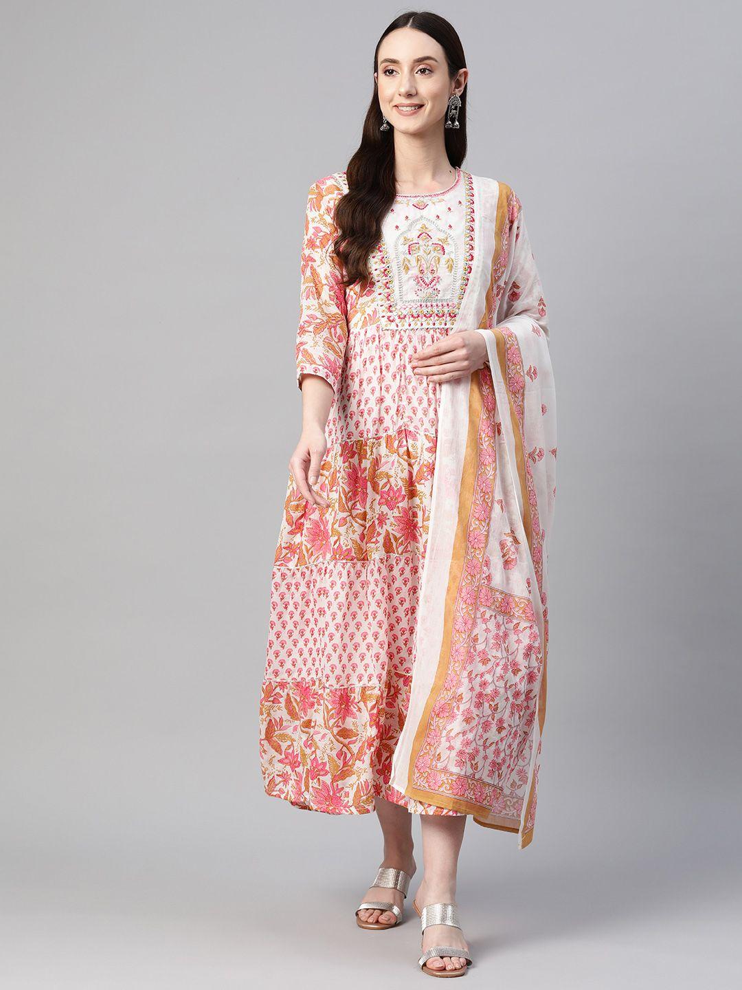 readiprint fashions floral cotton ethnic maxi ethnic dress