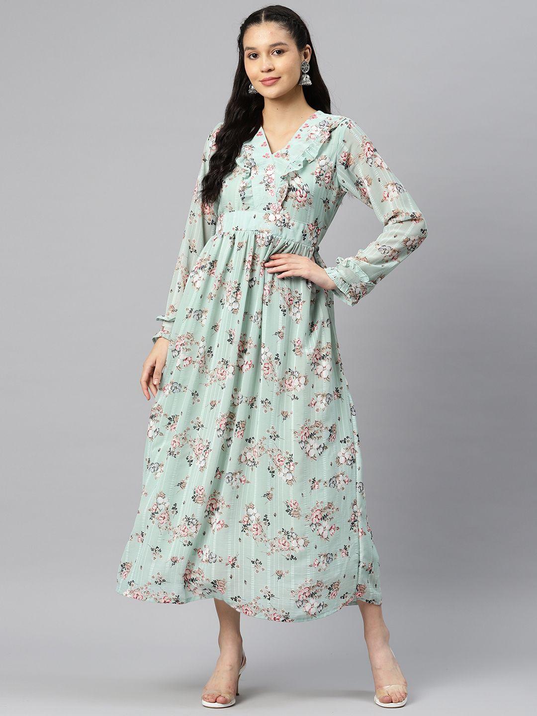 readiprint fashions floral printed georgette maxi dress