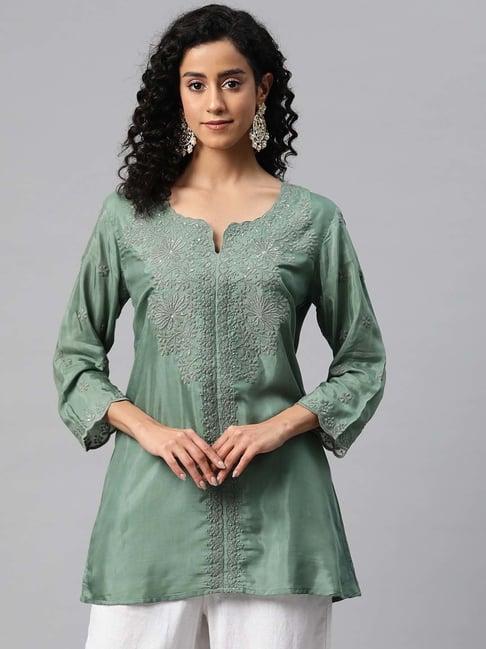 readiprint fashions green embroidered tunic
