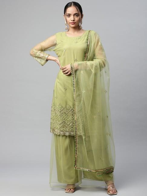 readiprint fashions green embroidered unstitched dress material