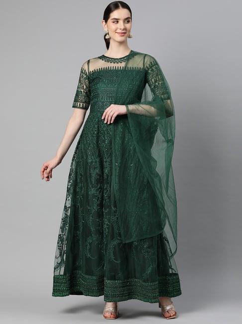 readiprint fashions green embroidered unstitiched dress material