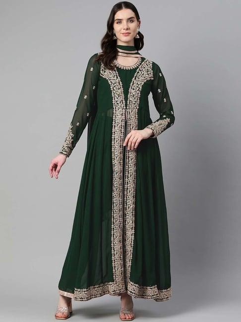 readiprint fashions green embroidered unstitiched dress material