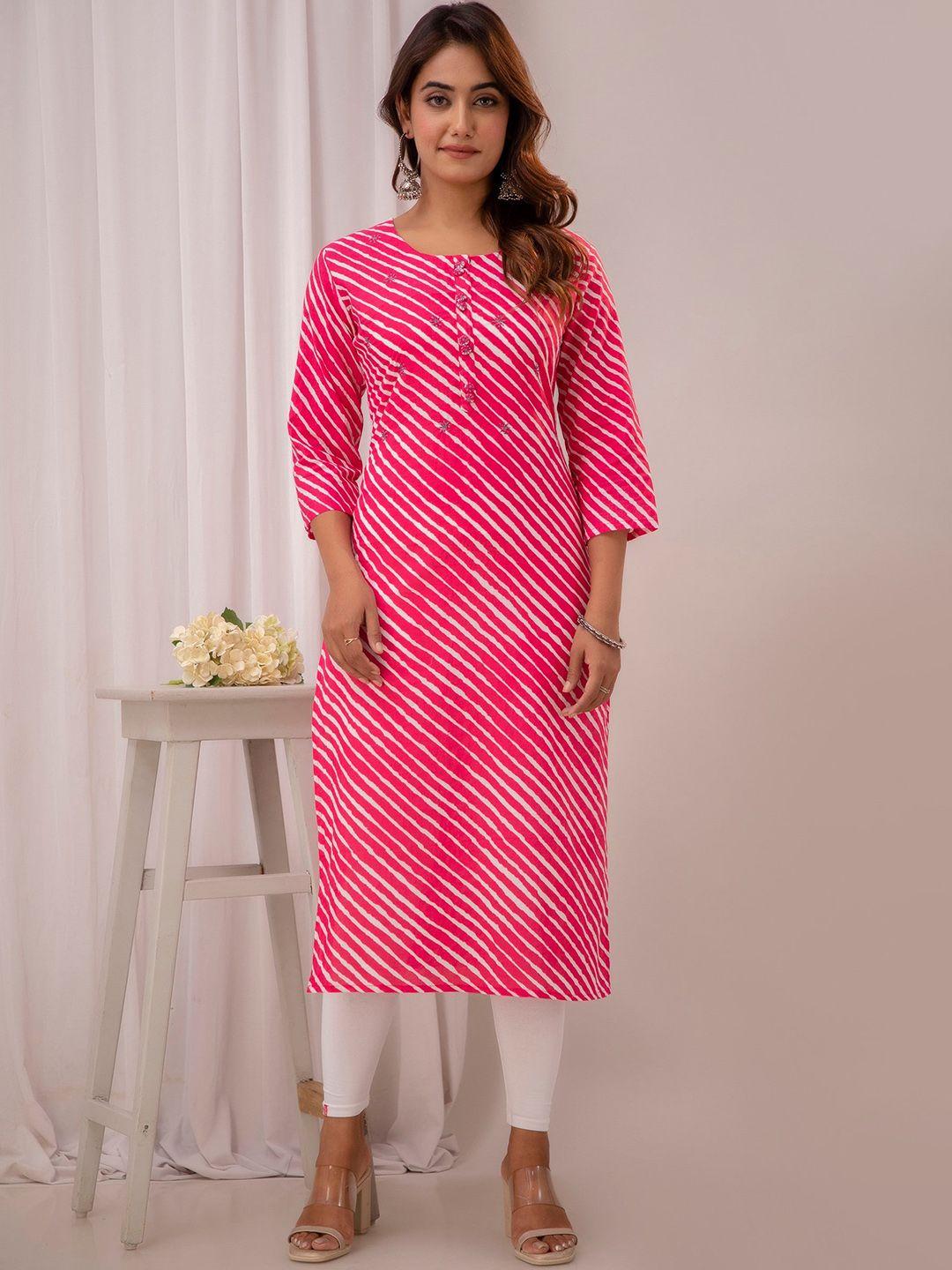 readiprint fashions leheriya printed cotton straight kurta