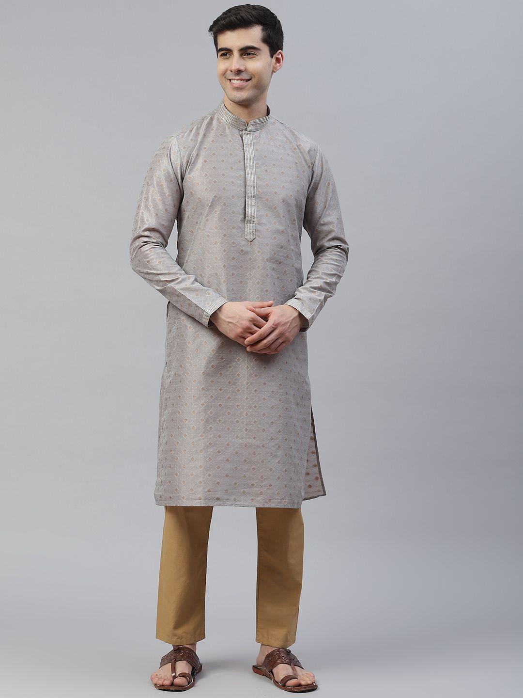 readiprint fashions men grey kurta with trousers