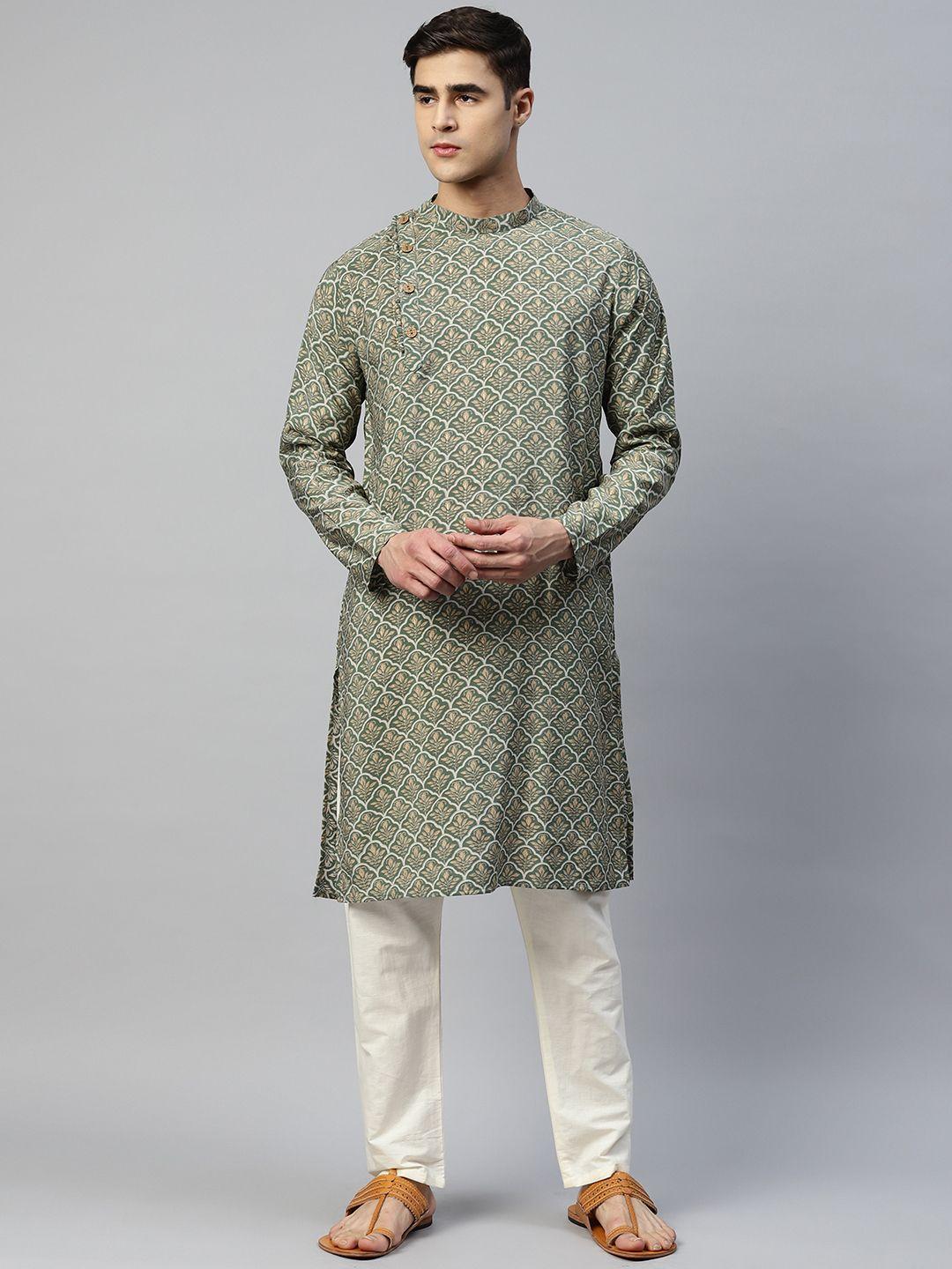 readiprint fashions men printed kurta with pyjamas