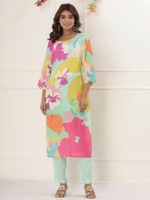 readiprint fashions multicolored printed kurta pant set