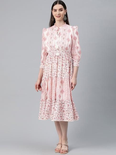 readiprint fashions pink cotton printed a-line dress