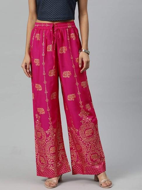 readiprint fashions pink printed palazzos