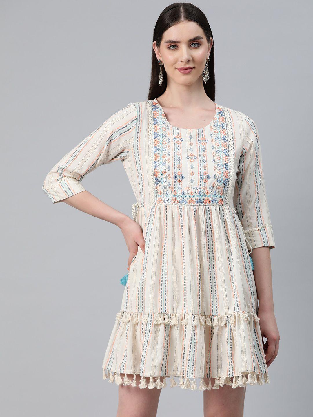 readiprint fashions printed embellished a-line dress