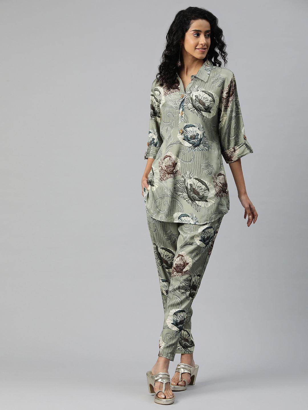 readiprint fashions printed tunic with trousers
