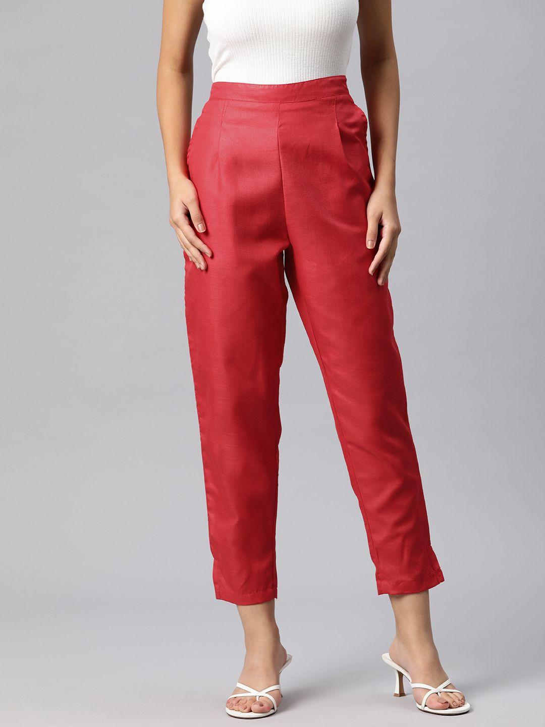readiprint fashions straight fit high-rise pleated trousers