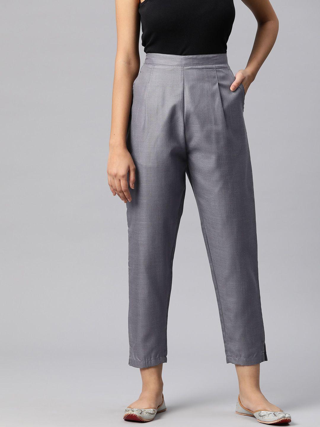 readiprint fashions straight fit high-rise pleated trousers