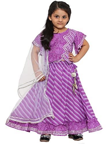 readiprint fashions straight style purple color cotton fabric choli and lehenga with white color dupatta | 1802923-14